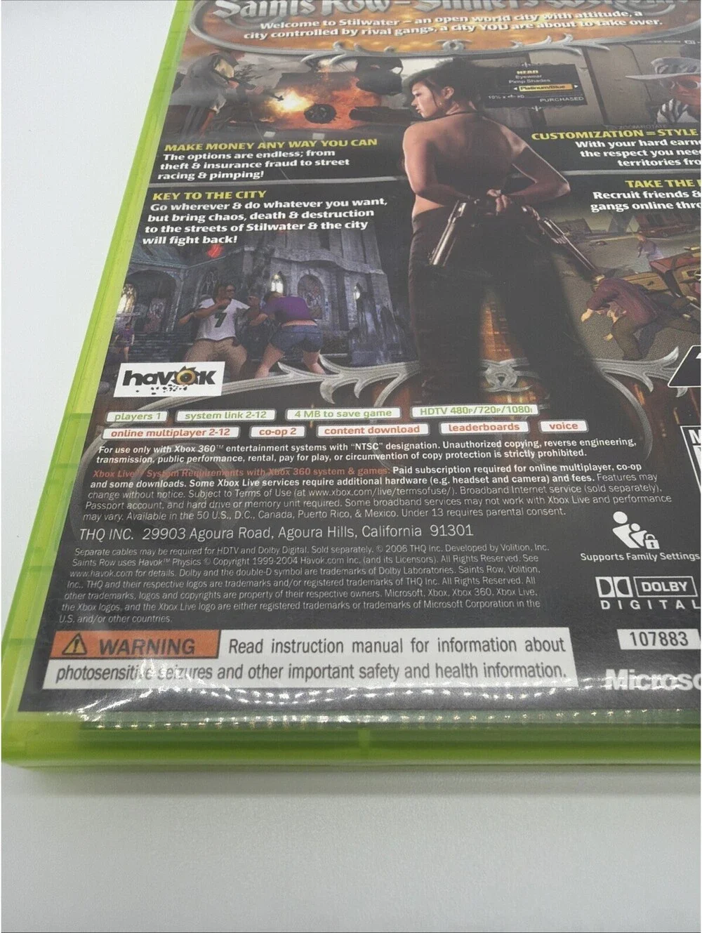 Ships Free, 1st First Release CIB Complete Saints Row 1, 2006, Xbox 360, Tested